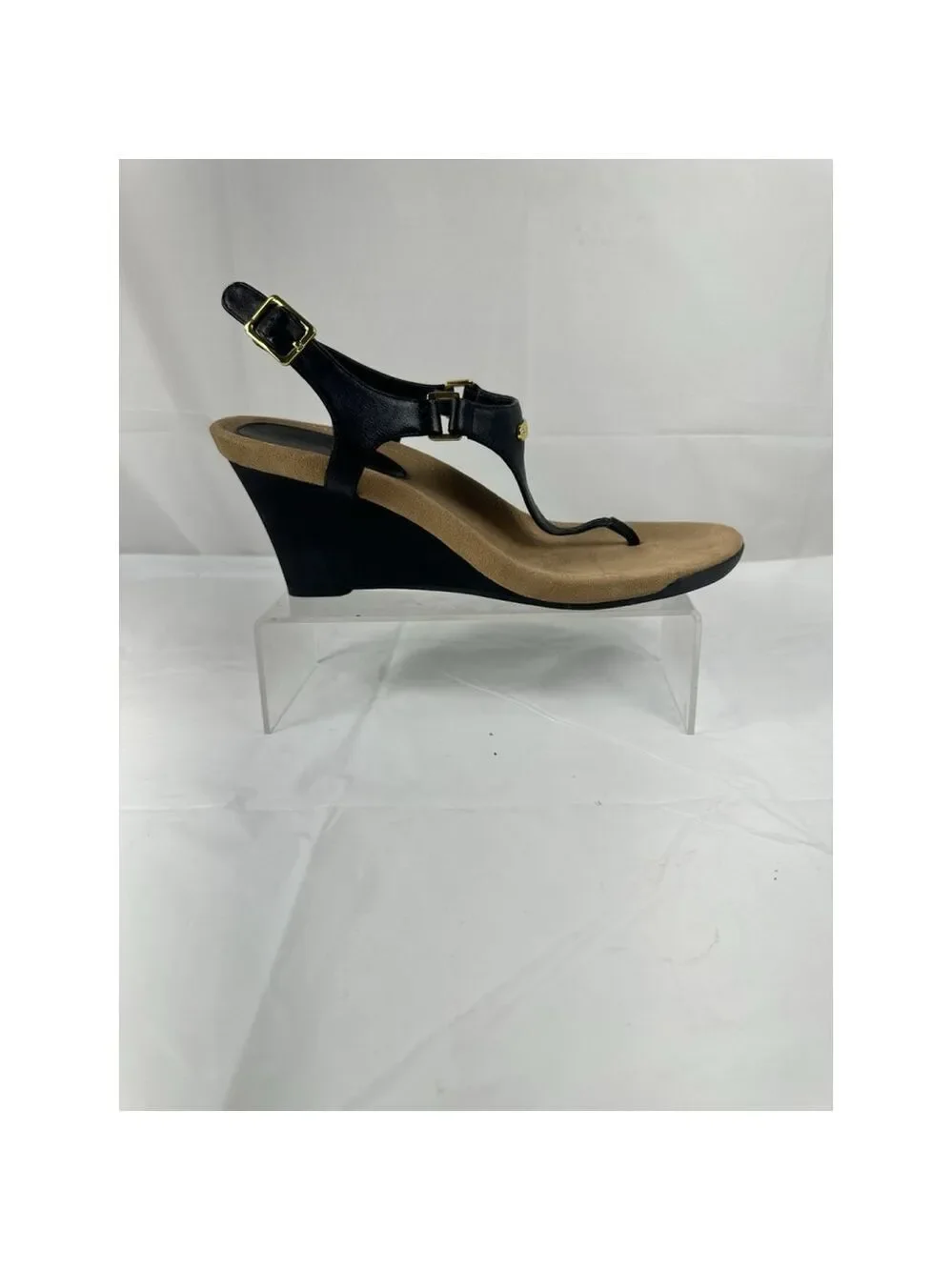 Ralph Lauren RLL Nikki Platform Wedge Sandal Size 9B black